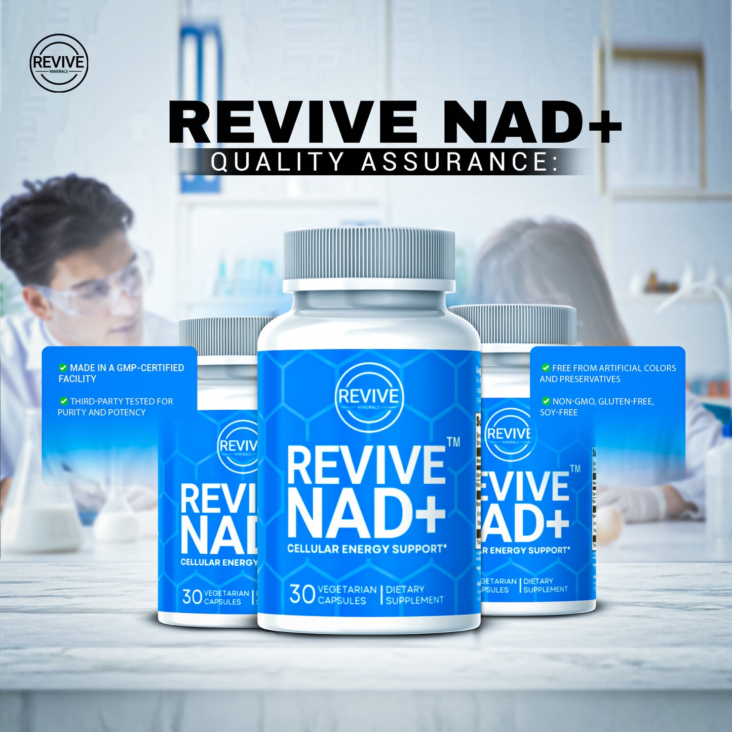 NAD Supplement For Anti-Aging and Cellular Healing - Revive NAD+ Supplement