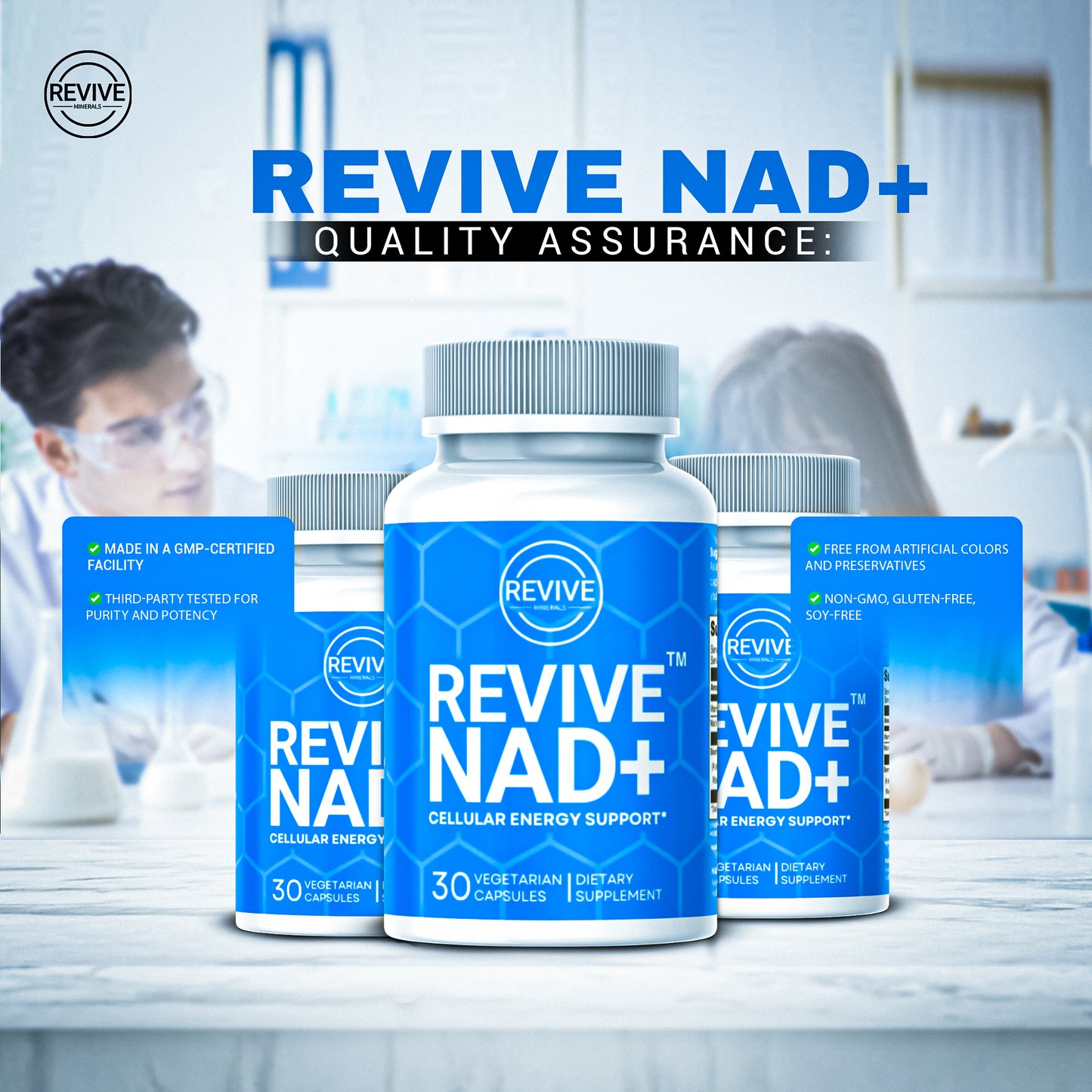 NAD Supplement For Anti-Aging and Cellular Healing - Revive NAD+ Supplement