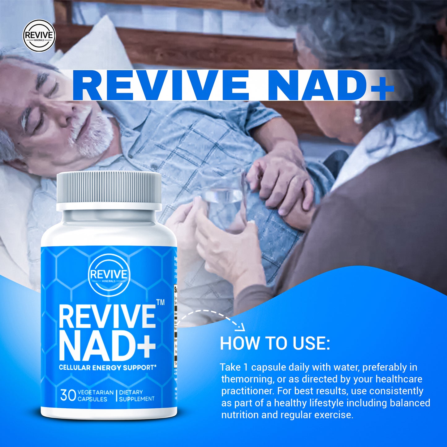 NAD Supplement For Anti-Aging and Cellular Healing - Revive NAD+ Supplement