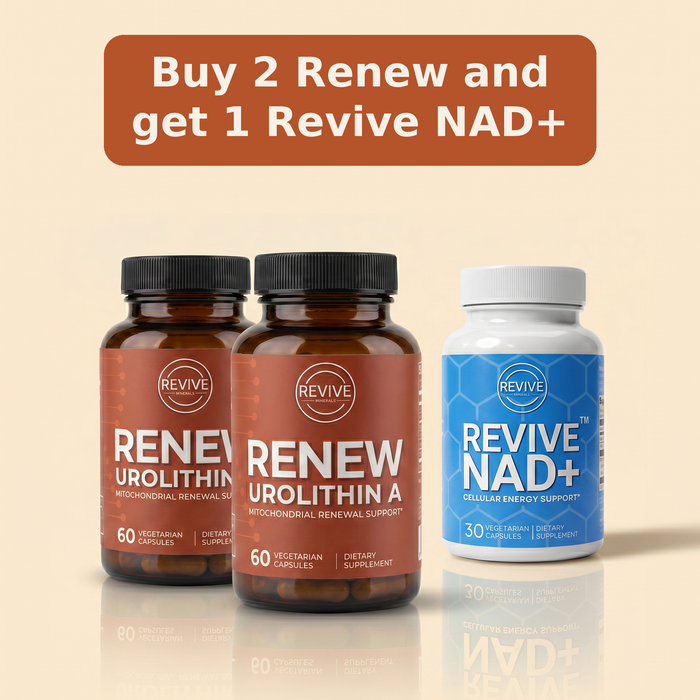 Buy 2 Renew Urolithin A and get 1 Revive NAD+ free